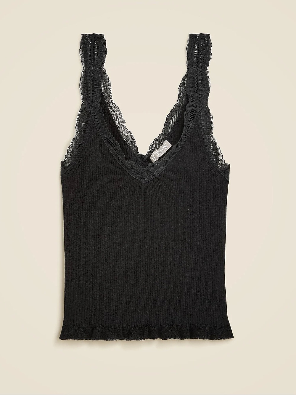 J.Crew Lace-trim sweater-tank in TENCEL™ lyocell blend